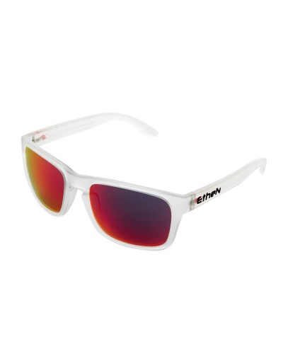 Occhiali da Sole Ethen Ice Frame Trasparente Lente Rossa Specchiata