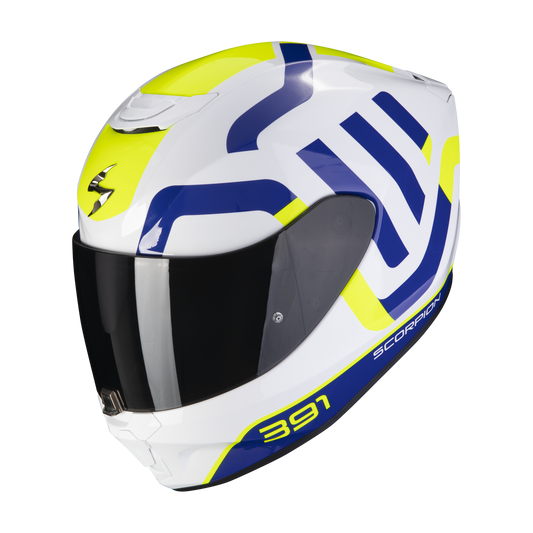 Casco Integrale Scorpion EXO-391 AROK 139-417-241 White-Blue-Neon Yellow