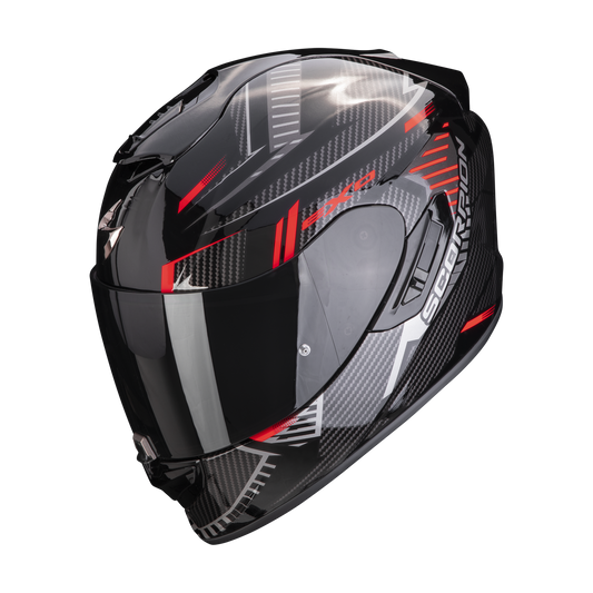 Casco Integrale Scorpion EXO-1400 EVO AIR SHELL Nero Rosso Lucido ECE 22-06
