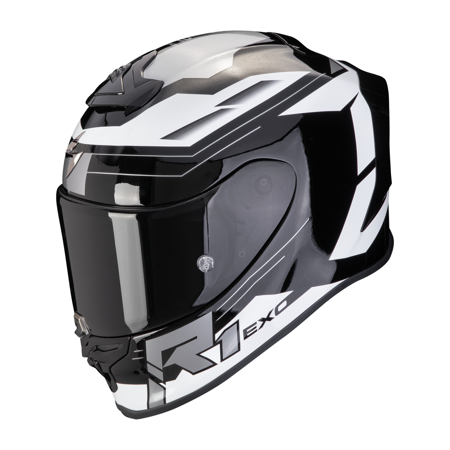 Casco Integrale Scorpion EXO-R1 EVO AIR BLAZE Nero Bianco Lucido