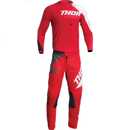 Completo Motocross Thor Sector Edge Red/White (Magl. L Pant. 34)