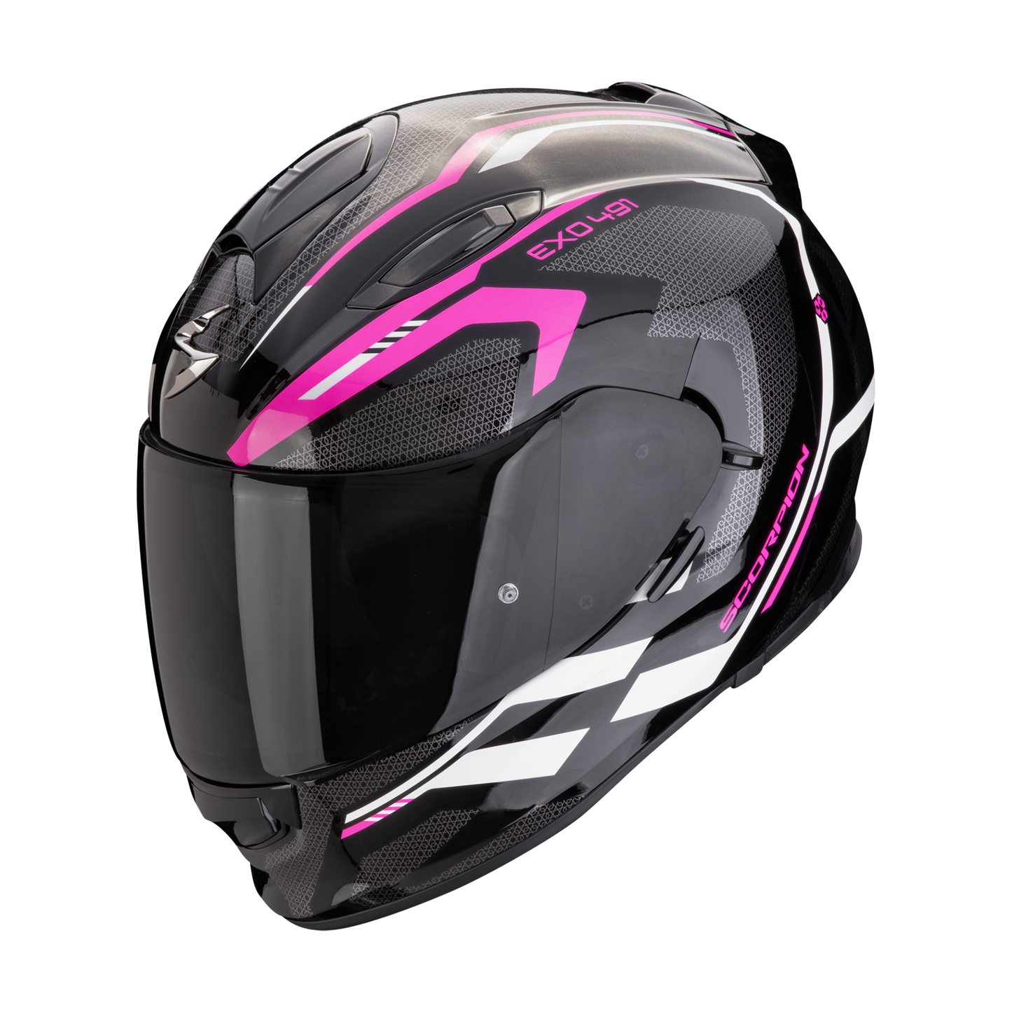 Casco Integrale Scorpion EXO-491 KRIPTA Nero Rosa Bianco Lucido