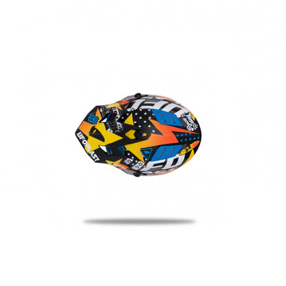 Casco Motocross Bimbo Ufo Plast Korey Gasolina Nero Giallo Blu