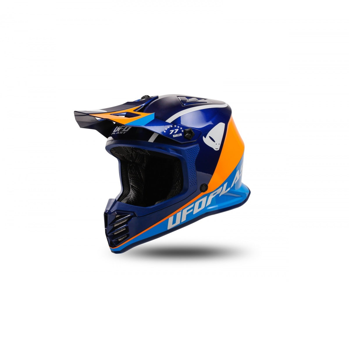 Casco Motocross Bimbo Ufo Plast Korey Harlem Blu Arancione