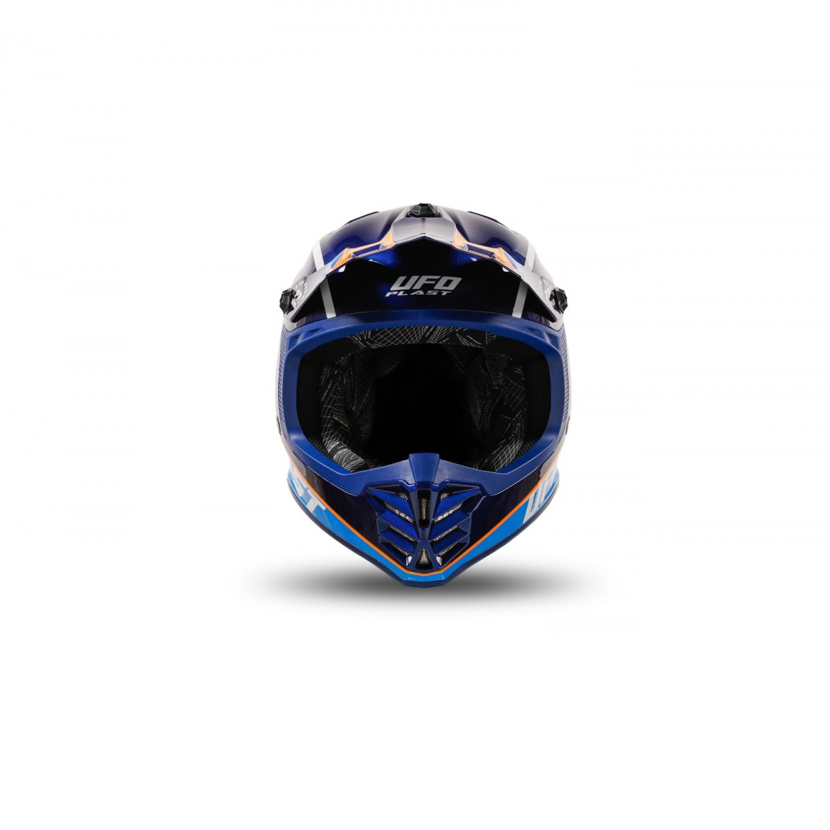 Casco Motocross Bimbo Ufo Plast Korey Harlem Blu Arancione