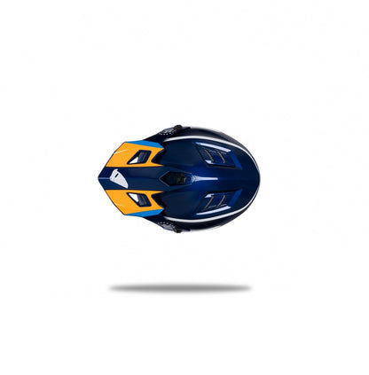 Casco Motocross Bimbo Ufo Plast Korey Harlem Blu Arancione