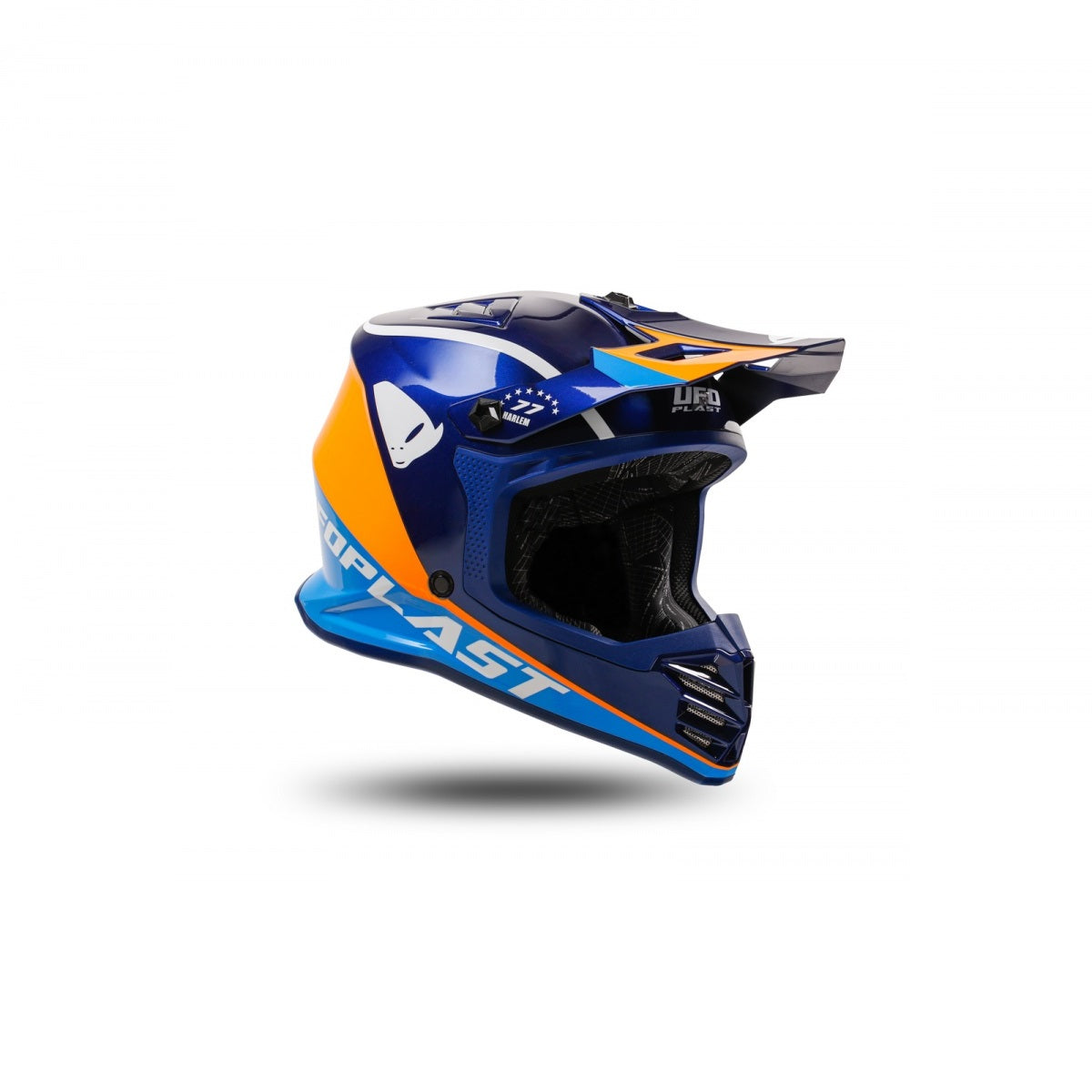 Casco Motocross Bimbo Ufo Plast Korey Harlem Blu Arancione