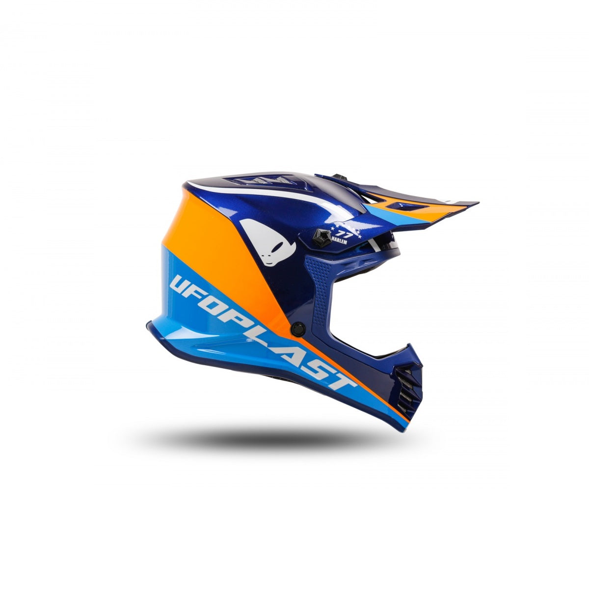 Casco Motocross Bimbo Ufo Plast Korey Harlem Blu Arancione