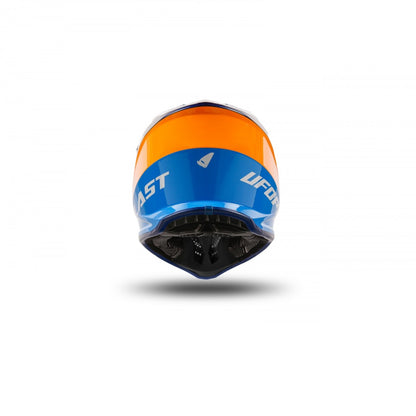 Casco Motocross Bimbo Ufo Plast Korey Harlem Blu Arancione