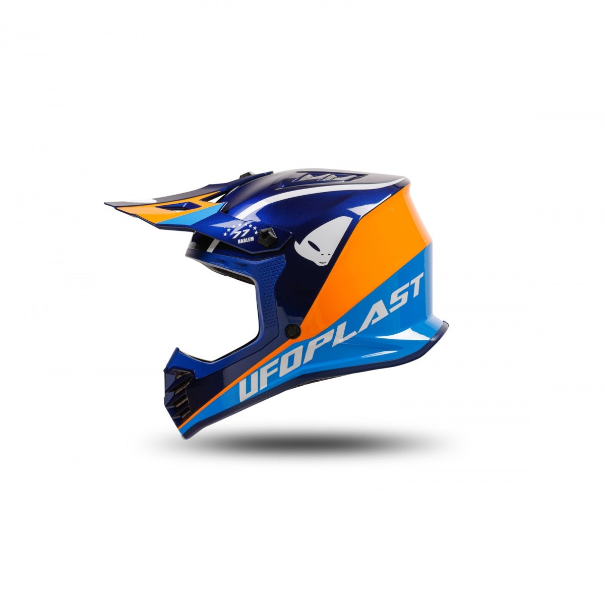 Casco Motocross Bimbo Ufo Plast Korey Harlem Blu Arancione