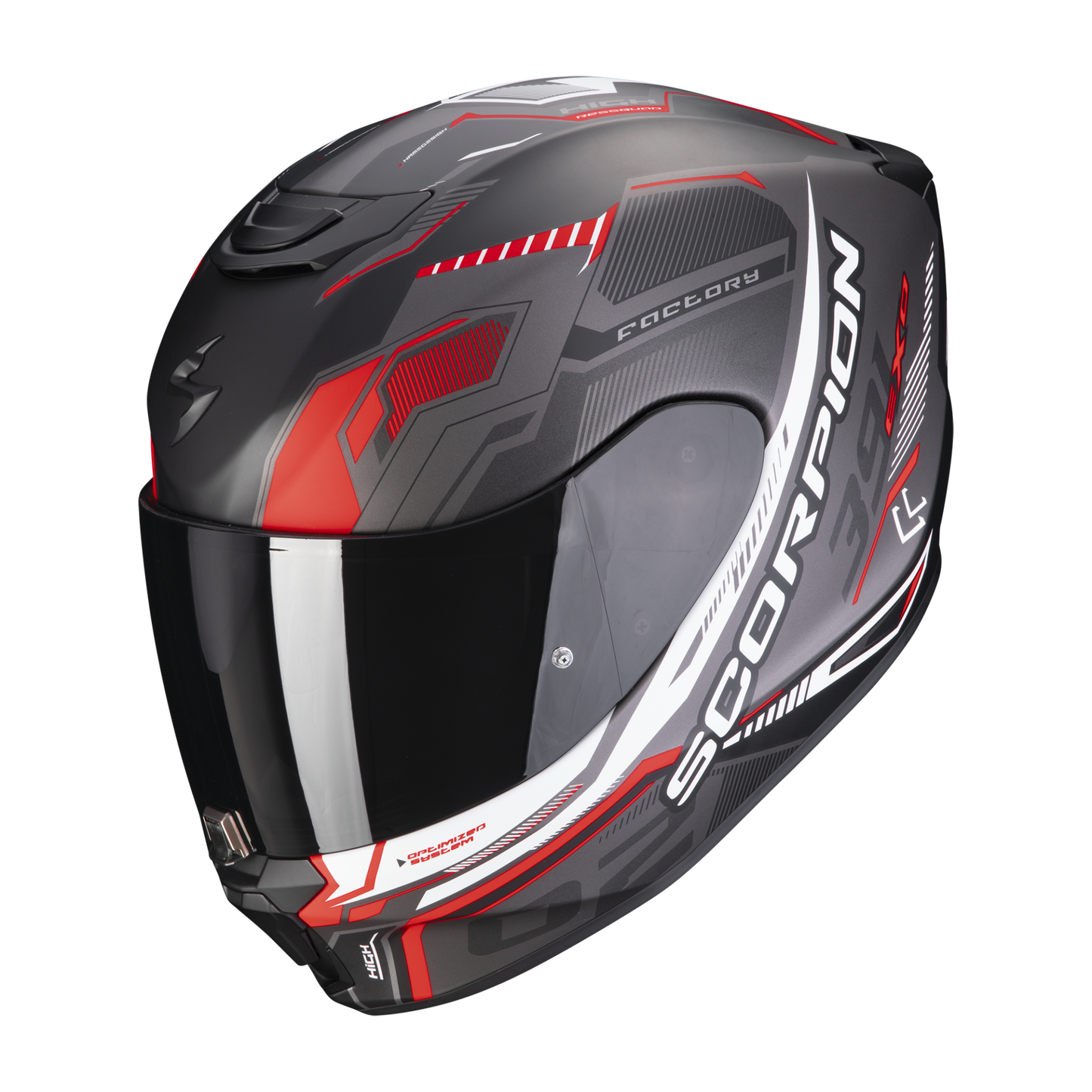 Casco Integrale Scorpion EXO-391 HAUT 139-416-262 Matt Black Silver-Red