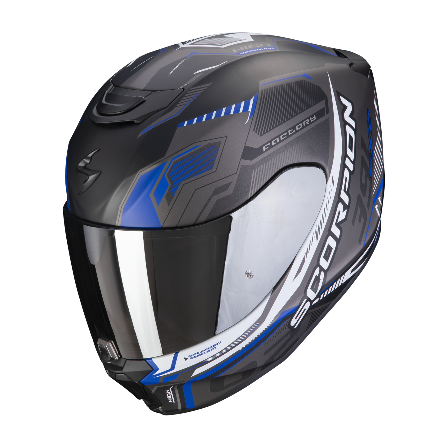 Casco Integrale Scorpion EXO-391 HAUT 139-416-268-04 Matt Black Silver Blue