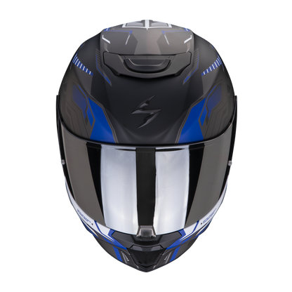 Casco Integrale Scorpion EXO-391 HAUT 139-416-268-04 Matt Black Silver Blue