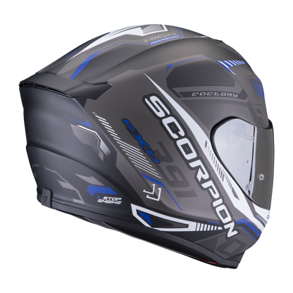 Casco Integrale Scorpion EXO-391 HAUT 139-416-268-04 Matt Black Silver Blue