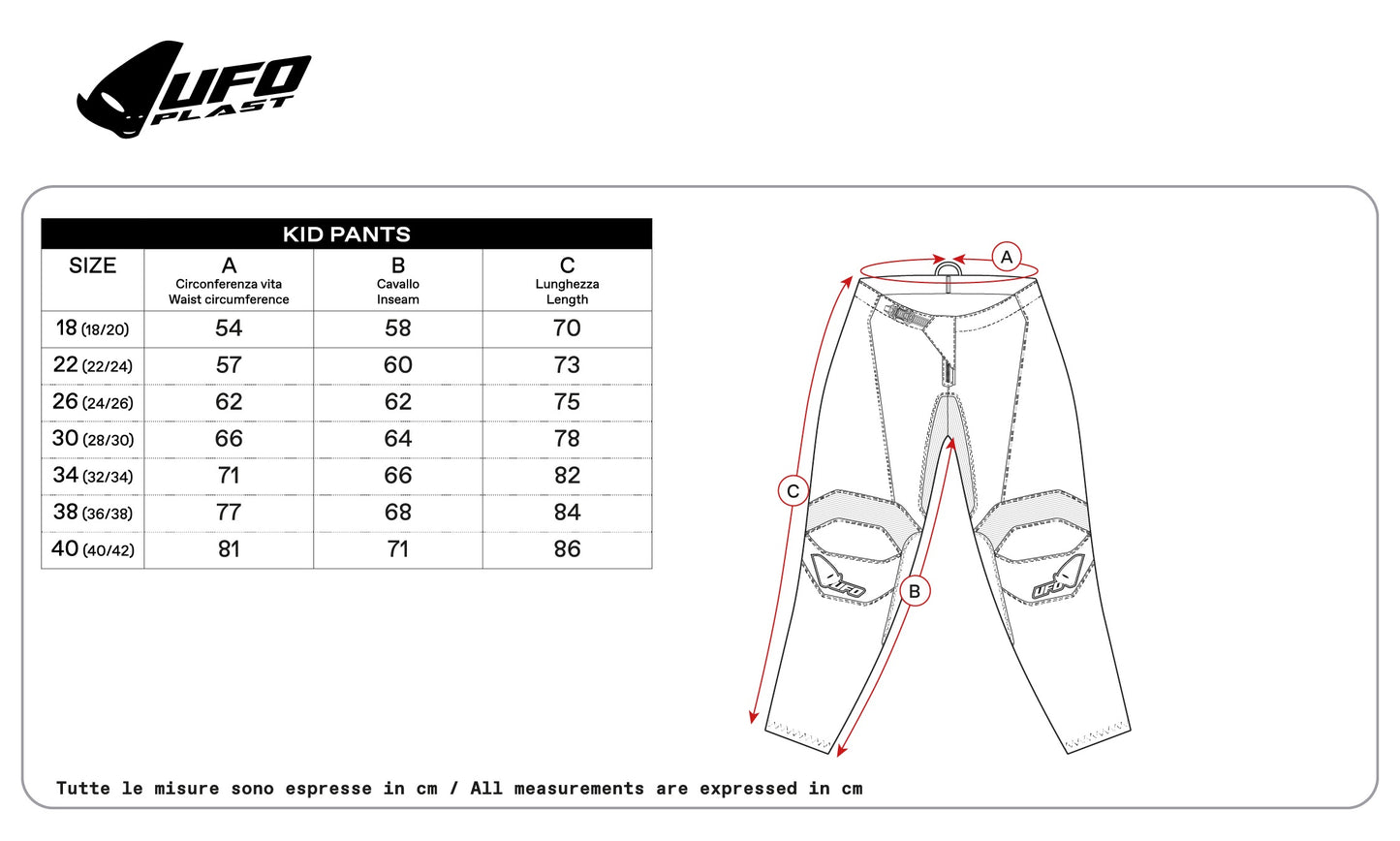Completo Motocross Bimbo UFO PLAST RADIAL Blu (Magl. XXS Pant. 30)