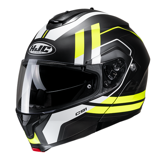 Casco Modulare HJC C91 OCTO MC3HSF Nero Giallo Fluo Bianco Opaco