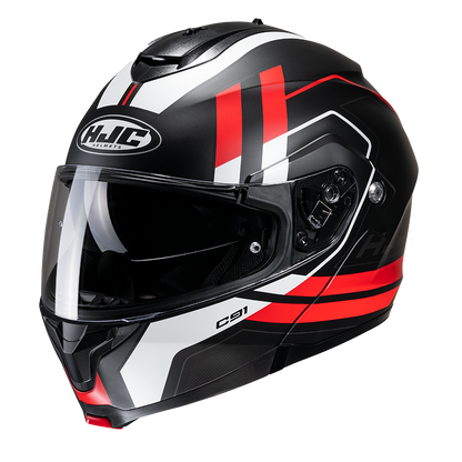 Casco Modulare HJC C91 OCTO MC1SF Nero Rosso Bianco Opaco