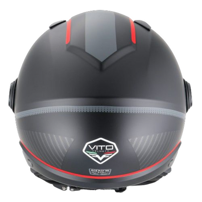 Casco Jet Vito Helmets Doppia Visiera Lavori Black Red