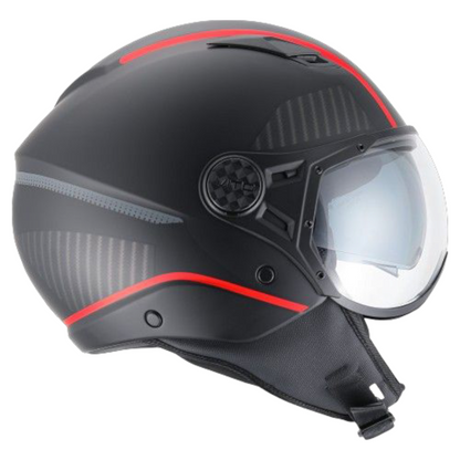Casco Jet Vito Helmets Doppia Visiera Lavori Black Red