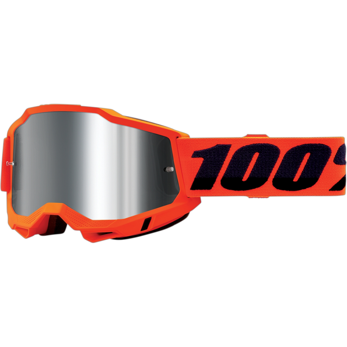 Maschera Motocross 100% Accuri 2 Arancione Fluo Lente Silver