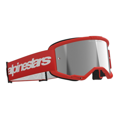 Maschera Motocross Alpinestars Vision 3 Wordmark Goggle Red Mirror Silver