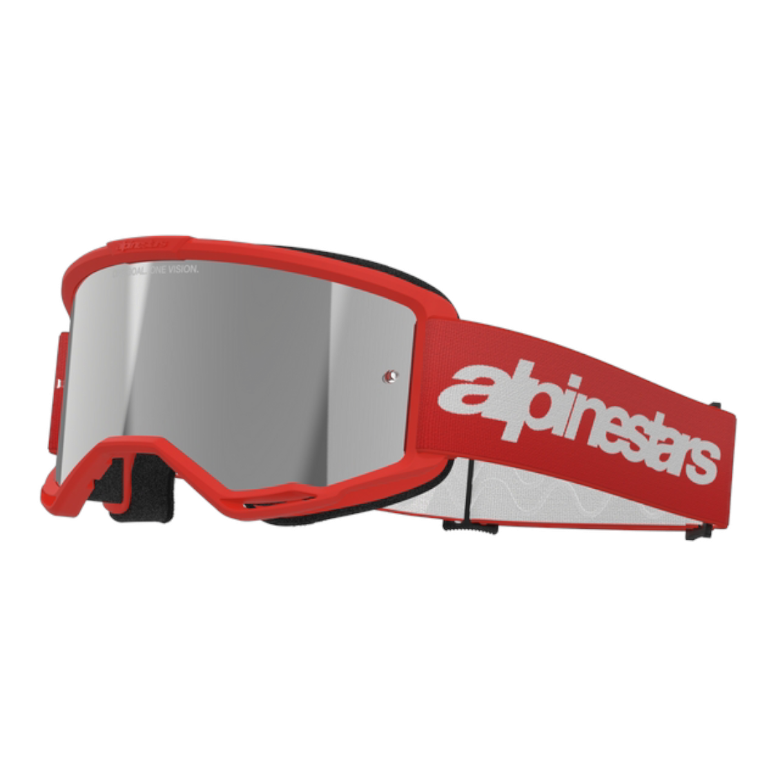 Maschera Motocross Alpinestars Vision 3 Wordmark Goggle Red Mirror Silver