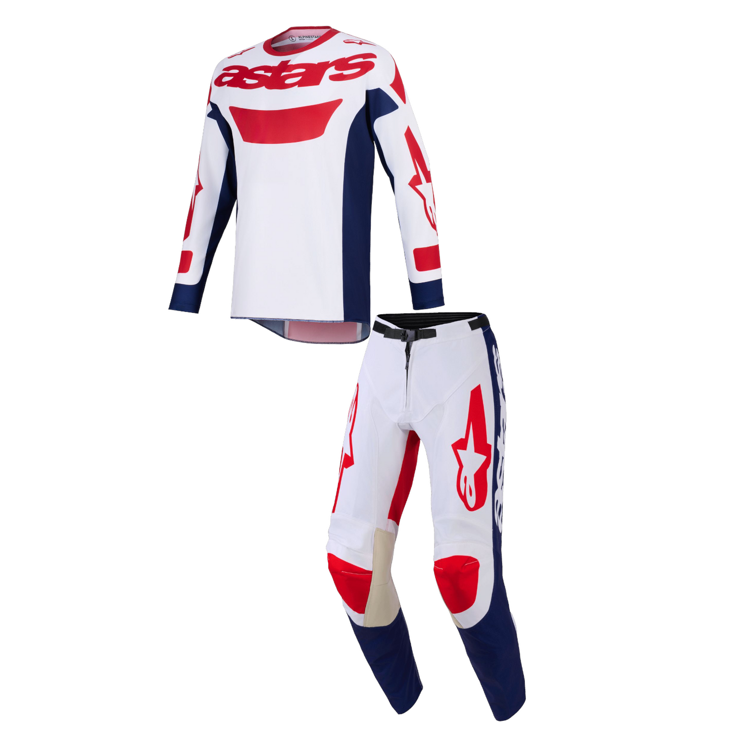 Completo Motocross Alpinestars Racer Riway White Blue Red (Magl. M Pant. 32)