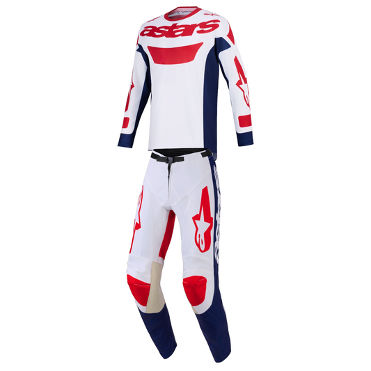 Completo Motocross Alpinestars Racer Riway White Blue Red (Magl. M Pant. 32)