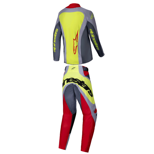 Completo Motocross Bimbo Alpinestars Youth Racer Melt Rosso brillante Grigio (Magl. XL Pant. 28)