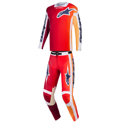 Completo Motocross Alpinestars Racer Portl Red Light Gray Dark Gray (Magl. L Pant. 34)