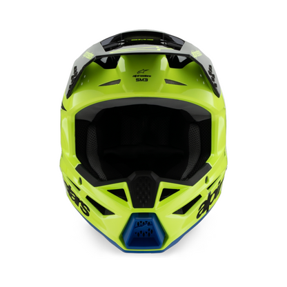 Casco Motocross Bimbo Alpinestars SM3 Radium Giallo Fluo Nero Blu