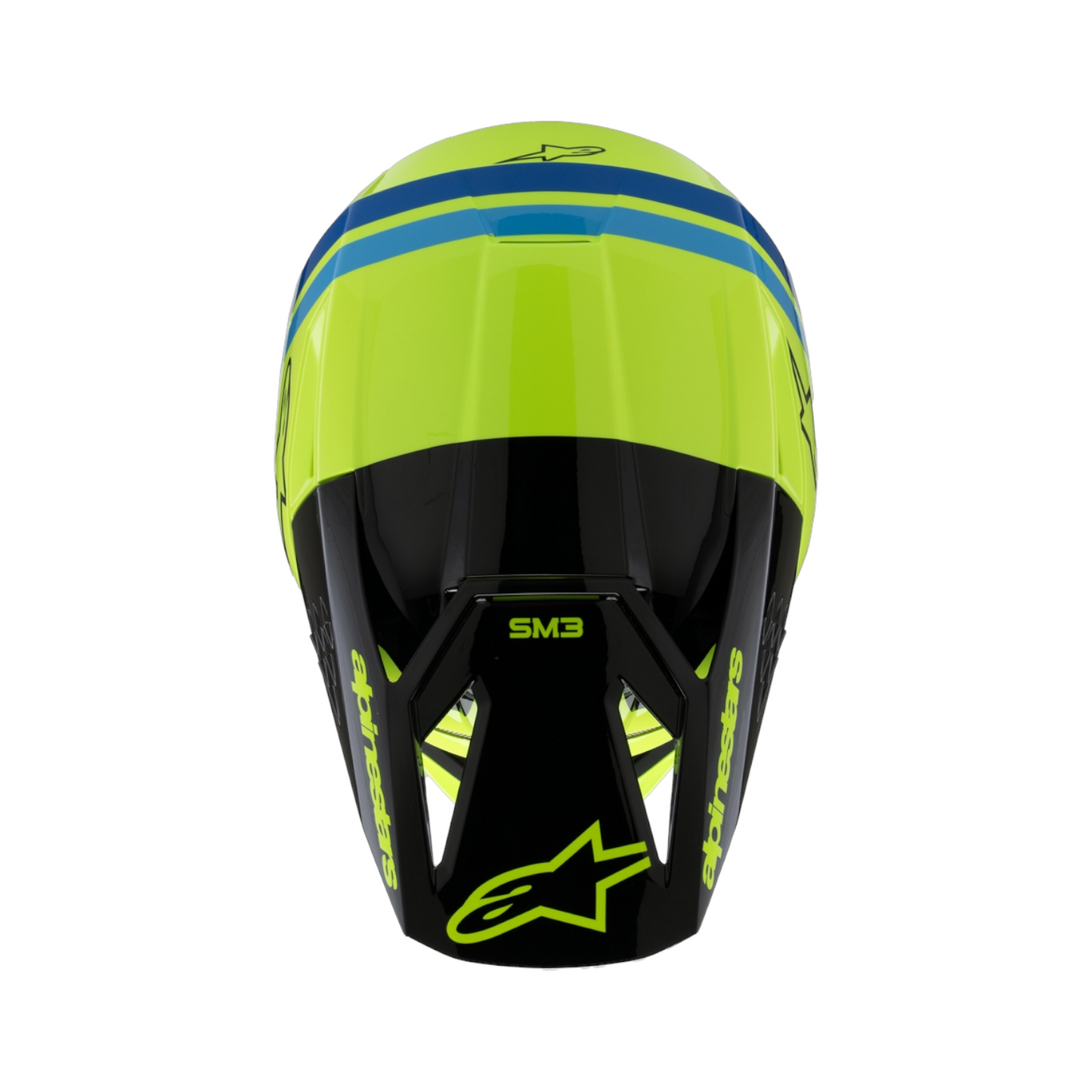 Casco Motocross Bimbo Alpinestars SM3 Radium Giallo Fluo Nero Blu