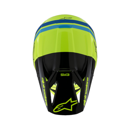 Casco Motocross Bimbo Alpinestars SM3 Radium Giallo Fluo Nero Blu