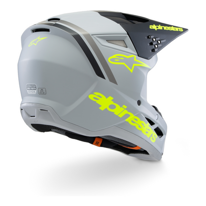 Casco Motocross Bimbo Alpinestars SM3 Radium Grigio Nero Giallo Fluo Opaco