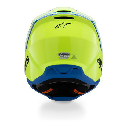 Casco Motocross Bimbo Alpinestars SM3 Radium Giallo Fluo Nero Blu