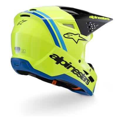 Casco Motocross Bimbo Alpinestars SM3 Radium Giallo Fluo Nero Blu