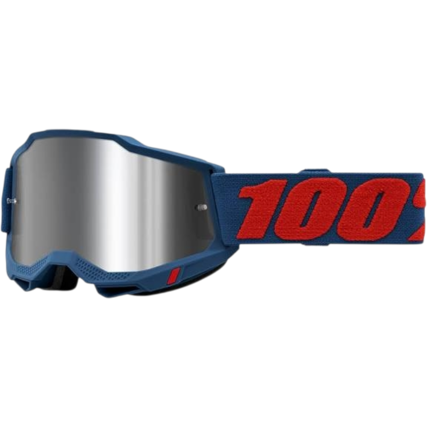 Maschera Motocross 100% Accuri 2 Goggle Odeon Lente Specchiata Silver
