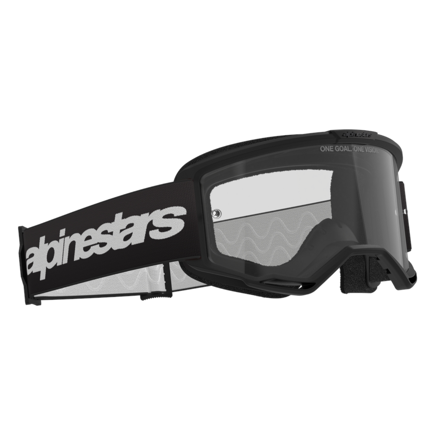 Maschera Motocross Alpinestars Vision 3 Nera Con Lente Trasparente