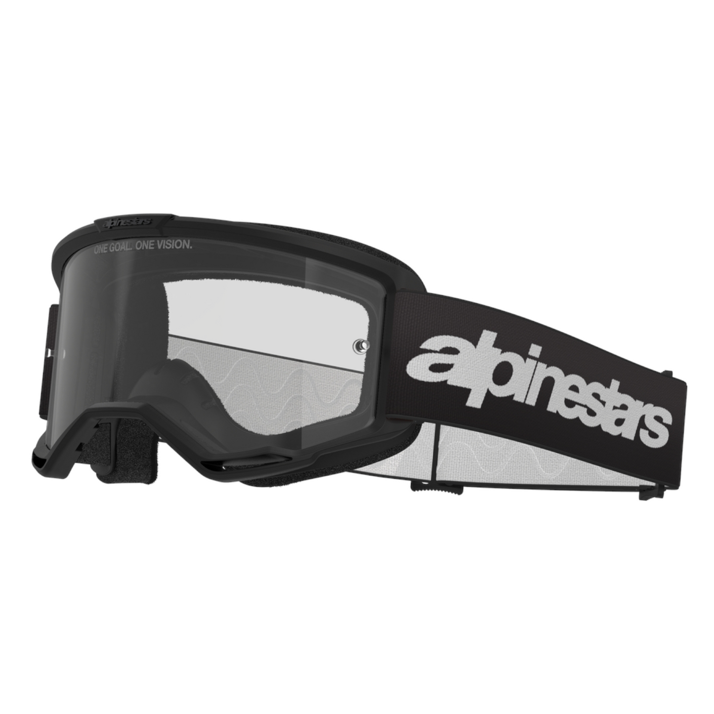 Maschera Motocross Alpinestars Vision 3 Nera Con Lente Trasparente