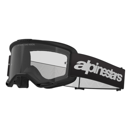 Maschera Motocross Alpinestars Vision 3 Nera Con Lente Trasparente