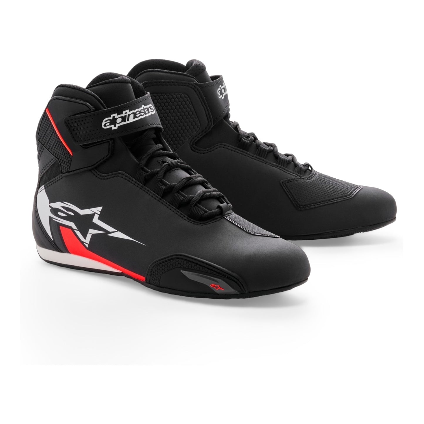 Scarpe Da Moto Alpinestars Sektor Nero Bianco Rosso Fluo