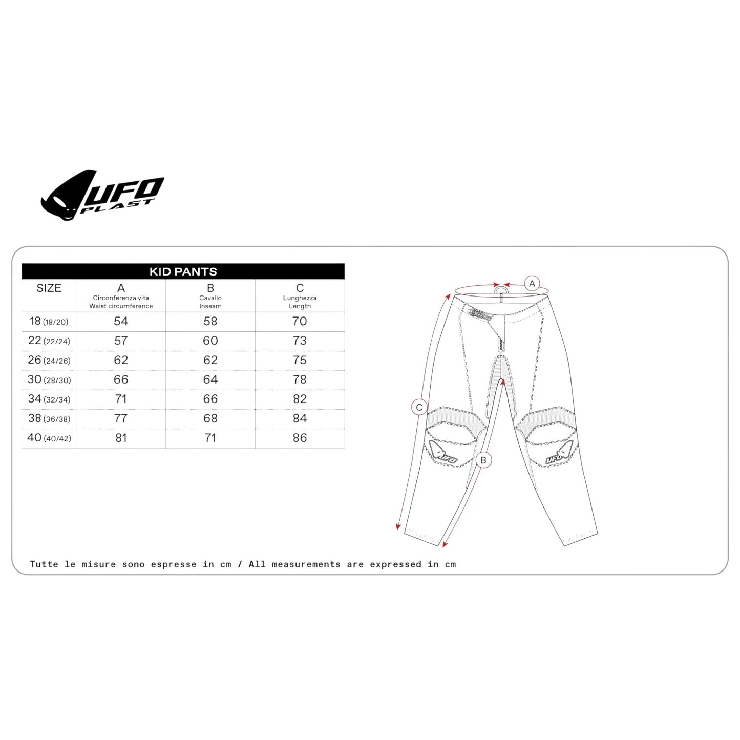 Completo Motocross Bimbo UFO PLAST RADIAL Giallo Fluo (Magl. S Pant. 40)