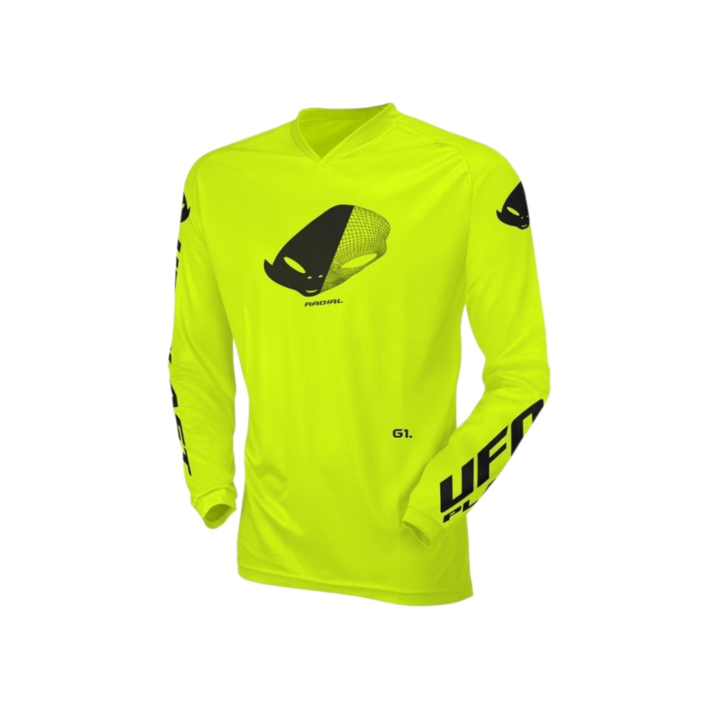 Completo Motocross Bimbo UFO PLAST RADIAL Giallo Fluo (Magl. S Pant. 40)