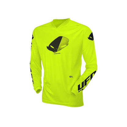 Completo Motocross Bimbo UFO PLAST RADIAL Giallo Fluo (Magl. S Pant. 40)