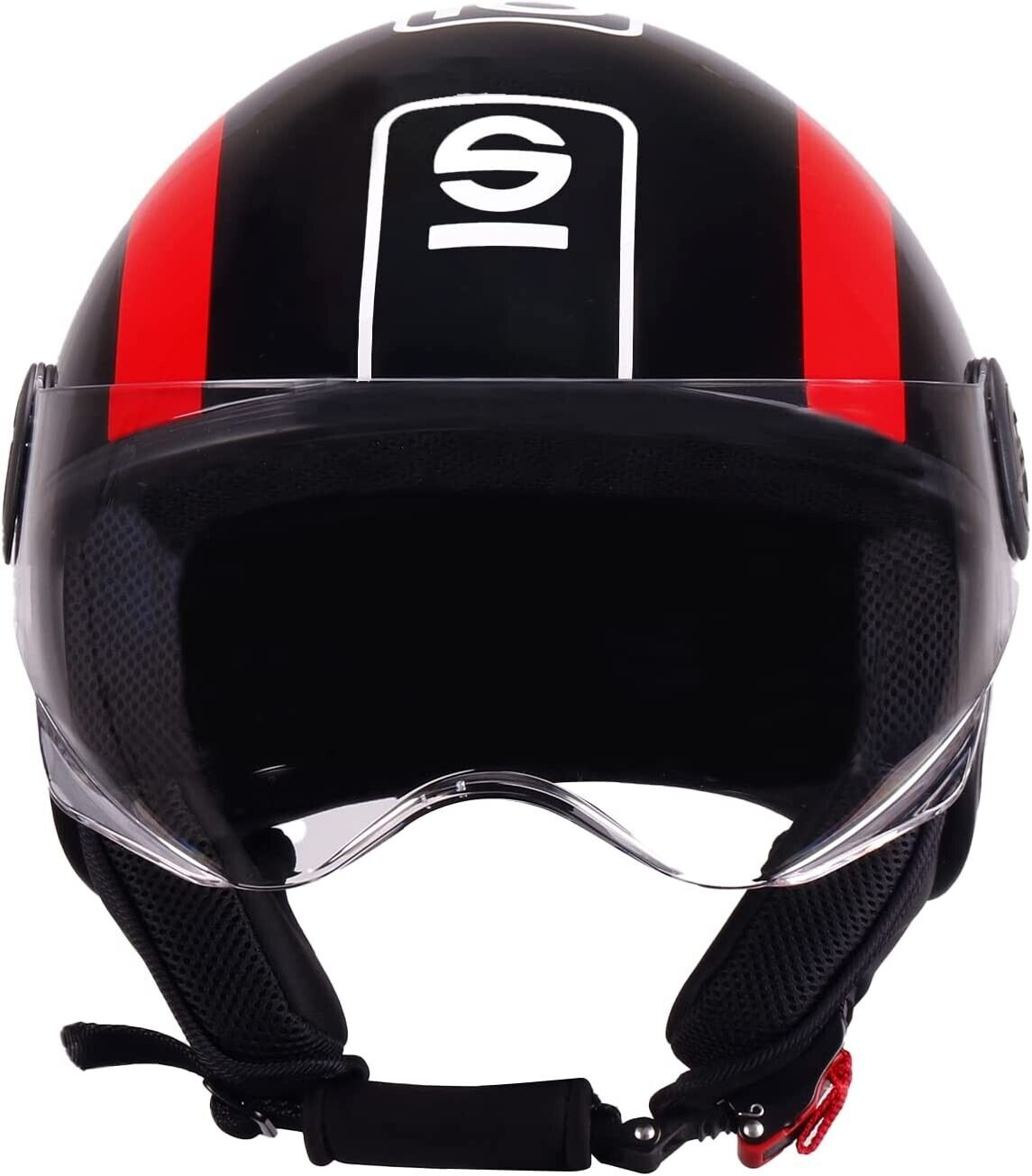 Casco Jet Sparco SP601 Nero Rosso Lucido