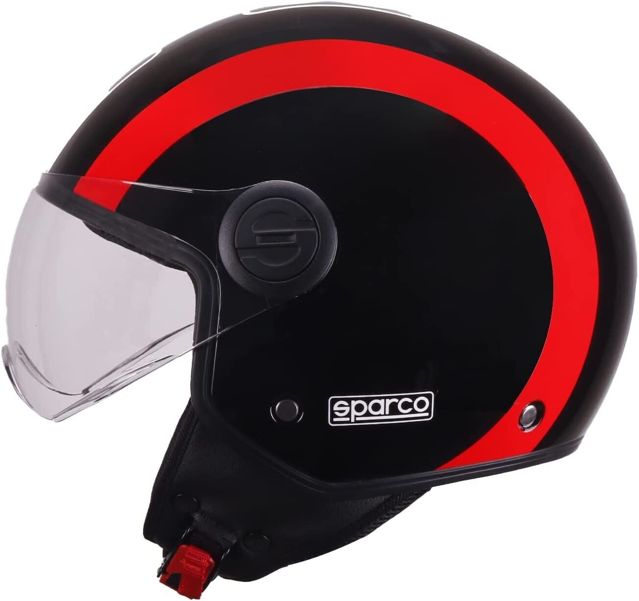 Casco Jet Sparco SP601 Nero Rosso Lucido