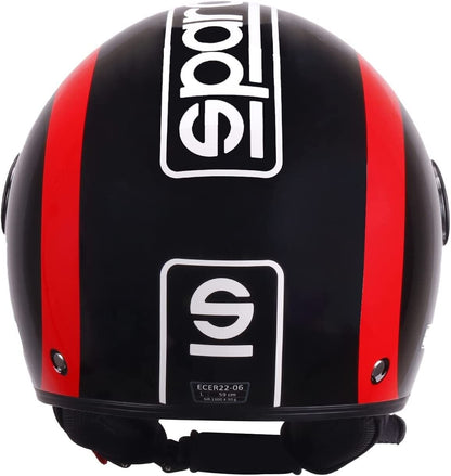 Casco Jet Sparco SP601 Nero Rosso Lucido