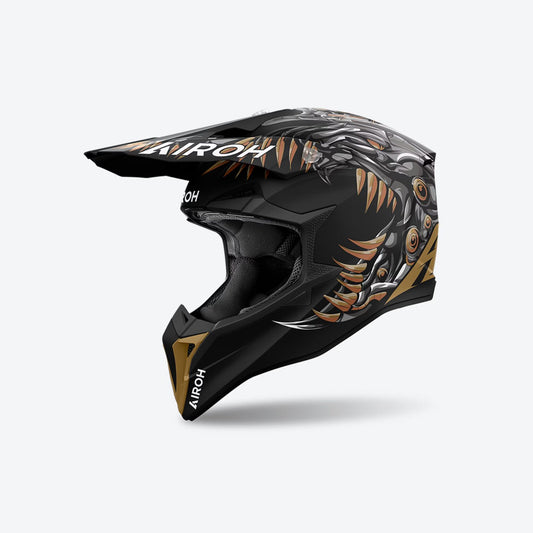 Casco Motocross Airoh Wraaap Cyborg Matt