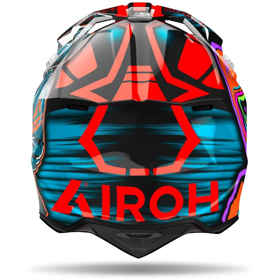 Casco Motocross Airoh Wraaap Cyber Orange Gloss