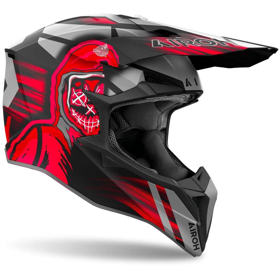 Casco Motocross Airoh Wraaap Cyber Red Matt